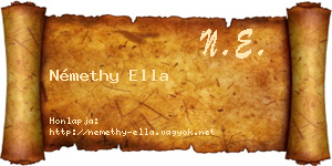 Némethy Ella névjegykártya